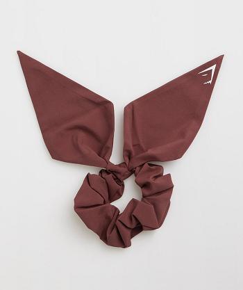 Accessories Gymshark Bow Scrunchie Hats Pink Brown | NZ_2815JPQ