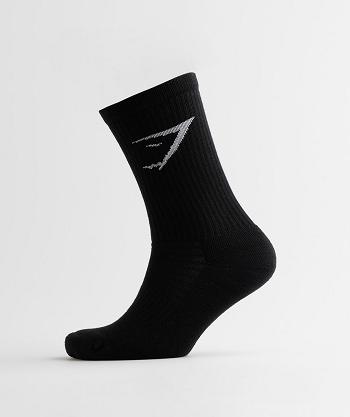 Accessories Gymshark Crew 3pk Socks Black | NZ_2801EBC