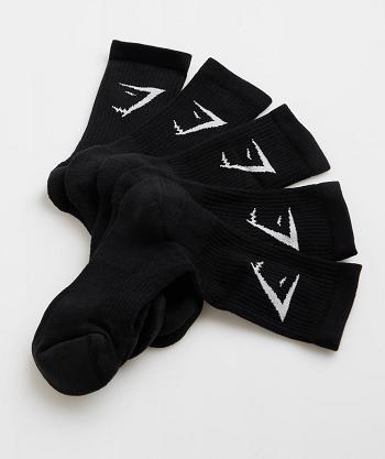 Accessories Gymshark Crew 5pk Socks Black | NZ_2798MQZ