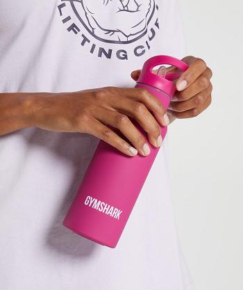 Accessories Gymshark Flip Straw Water Water Bottles Pink | NZ_2758TCE