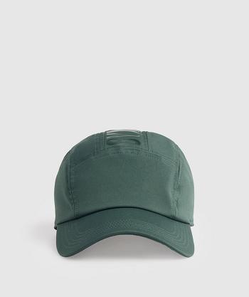 Accessories Gymshark Logo 5 Panel Cap Hats Obsidian Green | NZ_2821VRW