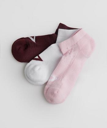 Accessories Gymshark Trainer 3pk Socks Burgundy / Pink / White | NZ_2792ZUT