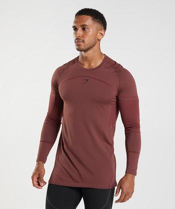Men's Gymshark 315 Long Sleeve Pink Brown | NZ_3386ZUT