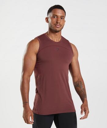 Men's Gymshark 315 Seamless Tanks Pink Brown | NZ_2925AHK