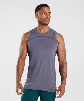 Men's Gymshark 315 Seamless Tanks Purple / Black | NZ_3076ZUT