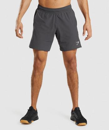 Men's Gymshark Apex 8" Function Shorts Black Grey | NZ_3538HAP