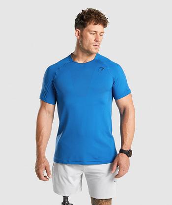 Men's Gymshark Apex Perform T Shirts Blue | NZ_3209AHK