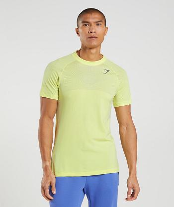 Men's Gymshark Apex Seamless T Shirts Green / White | NZ_3150VRW