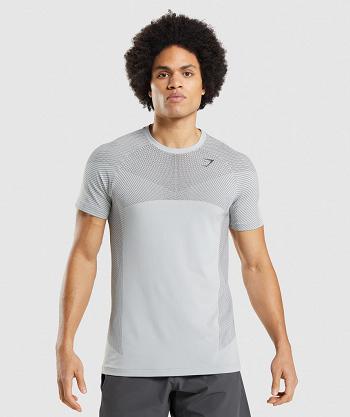 Men's Gymshark Apex Seamless T Shirts Light Grey / Black Grey | NZ_3135MQZ