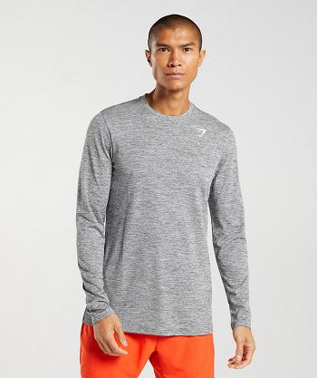 Men's Gymshark Arrival Long Sleeve Grey / Light Grey | NZ_3409HAP