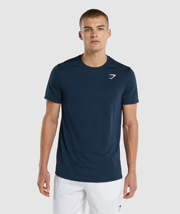 Men's Gymshark Arrival Regular Fit T Shirts Navy | NZ_3193DFM
