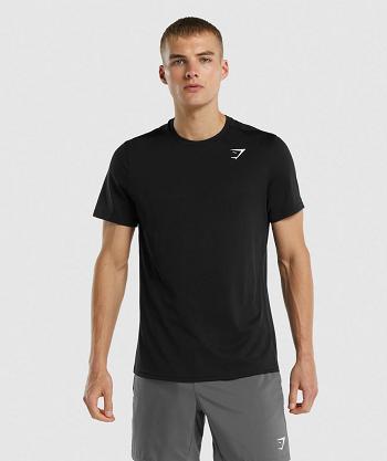 Men's Gymshark Arrival Regular Fit T Shirts Black | NZ_3284GSO