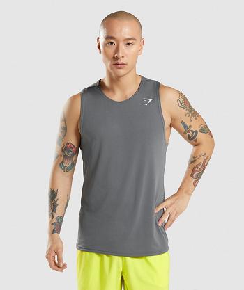 Men's Gymshark Arrival Tanks Grey | NZ_3051DFM