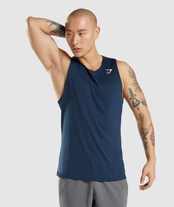 Men's Gymshark Arrival Tanks Navy | NZ_3084WNB