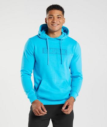 Men's Gymshark Block Hoodie Dark Grey Blue | NZ_3474AHK