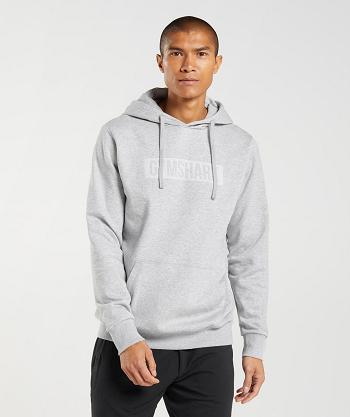 Men's Gymshark Block Hoodie Light Grey | NZ_3467CTV