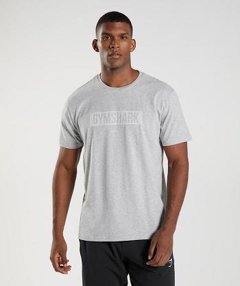 Men's Gymshark Block T Shirts Light Grey | NZ_3244ZUT