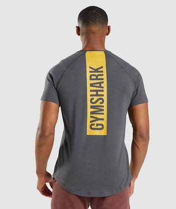 Men's Gymshark Bold T Shirts Black Grey | NZ_3191AHK