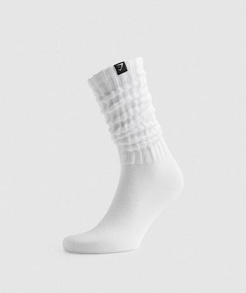 Men's Gymshark Comfy Rest Day Socks White | NZ_3794SGL