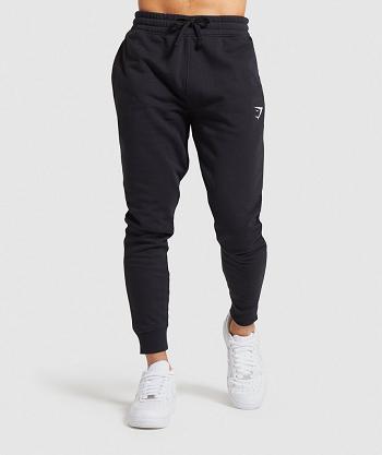 Men's Gymshark Crest Jogger Black | NZ_3727CTV