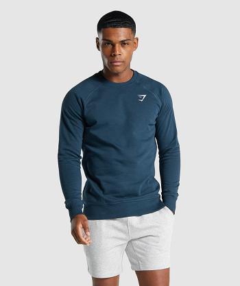 Men's Gymshark Crest Sweatshirt Accessories Navy | NZ_3527SGL