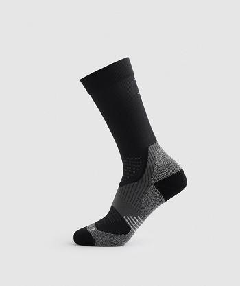 Men's Gymshark Crew Performance Socks Black | NZ_3775KOR