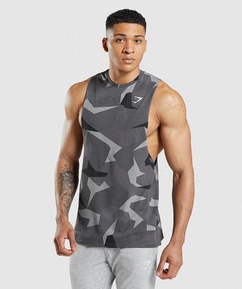 Men's Gymshark Critical Drop Arm Tanks Black | NZ_3045ILH