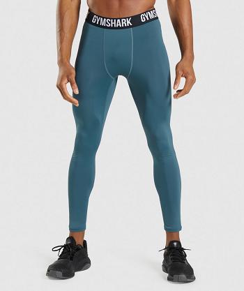 Men's Gymshark Element Baselayer Leggings Turquoise | NZ_2965NWY