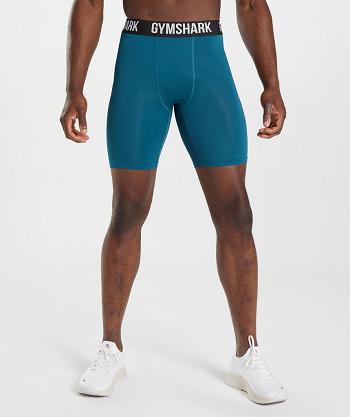 Men's Gymshark Element Baselayer Shorts Blue | NZ_3632DFM