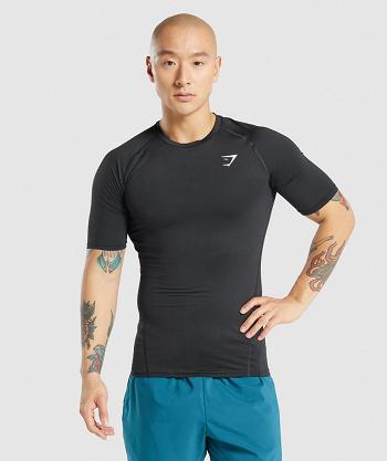 Men's Gymshark Element Baselayer T Shirts Black | NZ_3263SGL