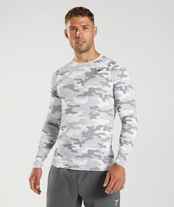 Men's Gymshark Element Baselayer Top Long Sleeve Light Grey | NZ_3413ZUT