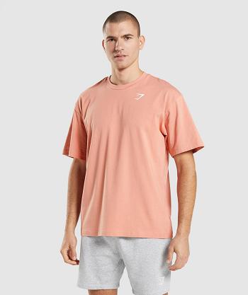 Men's Gymshark Essential Oversized T Shirts Pink | NZ_3178NWY