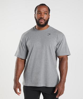 Men's Gymshark Essential Oversized T Shirts Grey | NZ_3276NWY