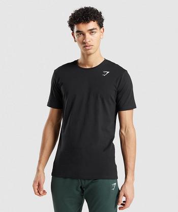 Men's Gymshark Essential T Shirts Black | NZ_3271ZUT