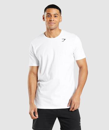 Men's Gymshark Essential T Shirts White | NZ_3272XYU