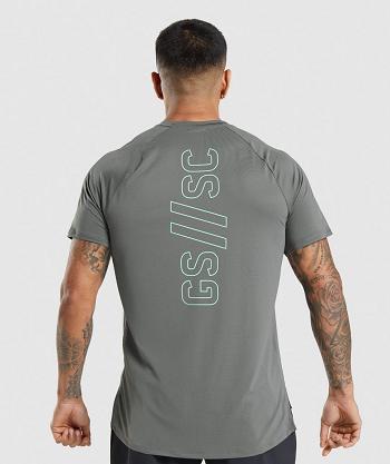 Men's Gymshark Gymshark//Steve Cook T Shirts Grey | NZ_3109QMA