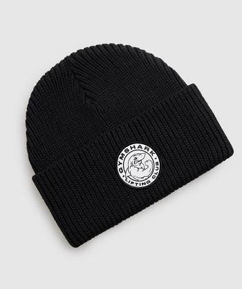 Men's Gymshark Legacy Deep Cuff Hats Black | NZ_3808MQZ