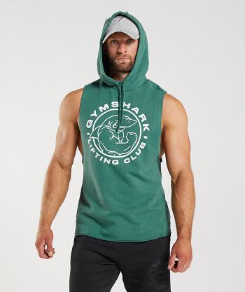 Men's Gymshark Legacy Drop Arm Hoodie Green | NZ_3450YXF