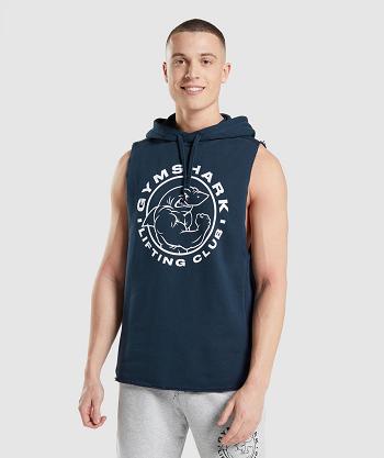 Men's Gymshark Legacy Drop Arm Hoodie Navy | NZ_3453OKI