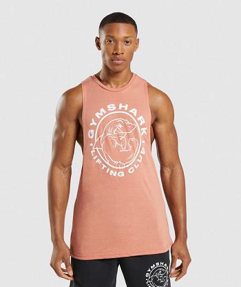 Men's Gymshark Legacy Drop Arm Tanks Pink | NZ_3017YXF