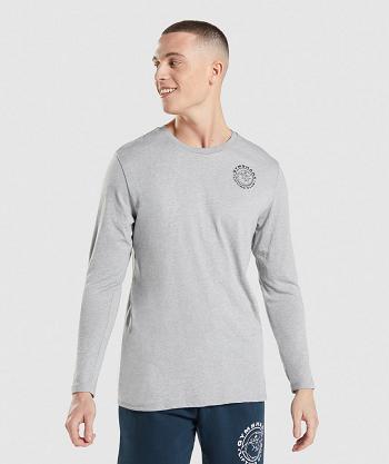 Men's Gymshark Legacy Long Sleeve Light Grey | NZ_3359LIS