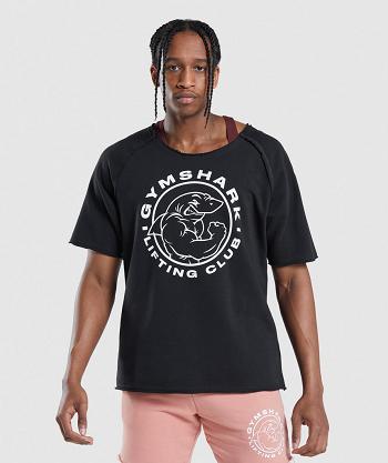 Men's Gymshark Legacy Rag Top T Shirts Black | NZ_3086RVD