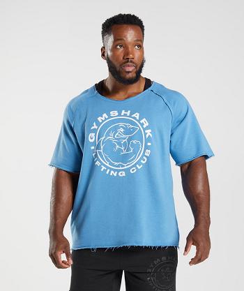 Men's Gymshark Legacy Rag Top T Shirts Blue | NZ_3088YXF