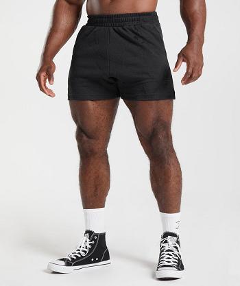 Men's Gymshark Power 5" Shorts Black | NZ_3574NWY