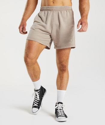 Men's Gymshark Power Washed 5" Shorts Brown | NZ_3674XYU