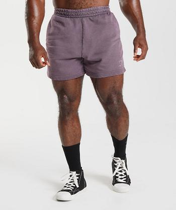 Men's Gymshark Power Washed 5" Shorts Purple | NZ_3676VRW