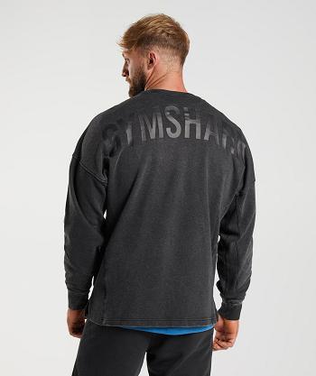 Men's Gymshark Power Washed Crew Accessories Black | NZ_3531HAP