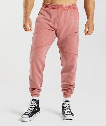 Men's Gymshark Power Washed Jogger Rose Brown | NZ_3743DFM