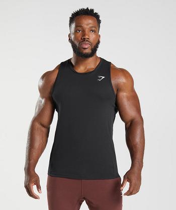 Men's Gymshark React Tanks Black | NZ_3081NWY