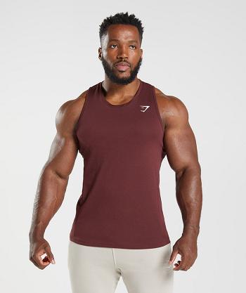 Men's Gymshark React Tanks Burgundy | NZ_3068SGL